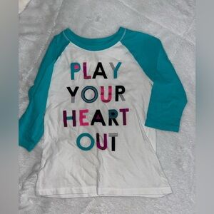 Girls Xersion Teal and White Graphic Tee
